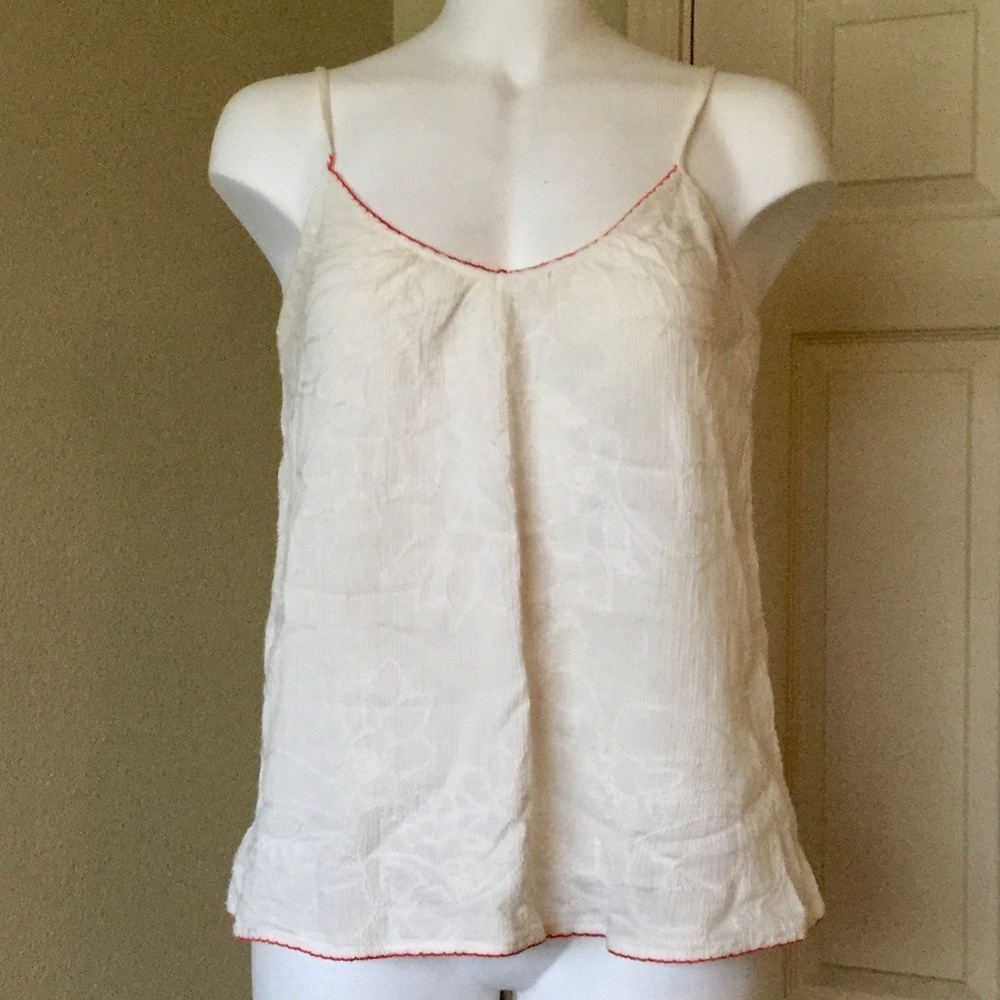 Like New Billabong Floral Orange Trim Tank